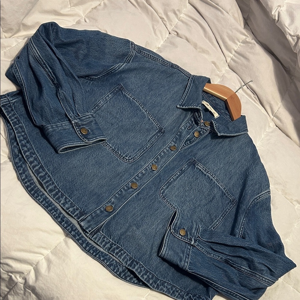 Madewell Crop Denim Shirt Jacket - Picture 7 of 7